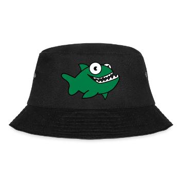 piranha 01 - Bucket Hat - Schwarz - Vorne - Lela (165cm)