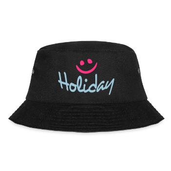 Holiday Smiling Face Travel Holiday Saying - Bucket Hat - black - Front - Lela (165cm)