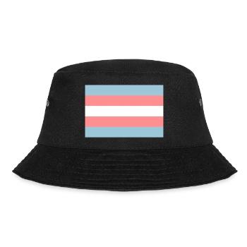 Transgender-Pride-Flag. - Bucket Hat - Schwarz - Vorne - Lela (165cm)