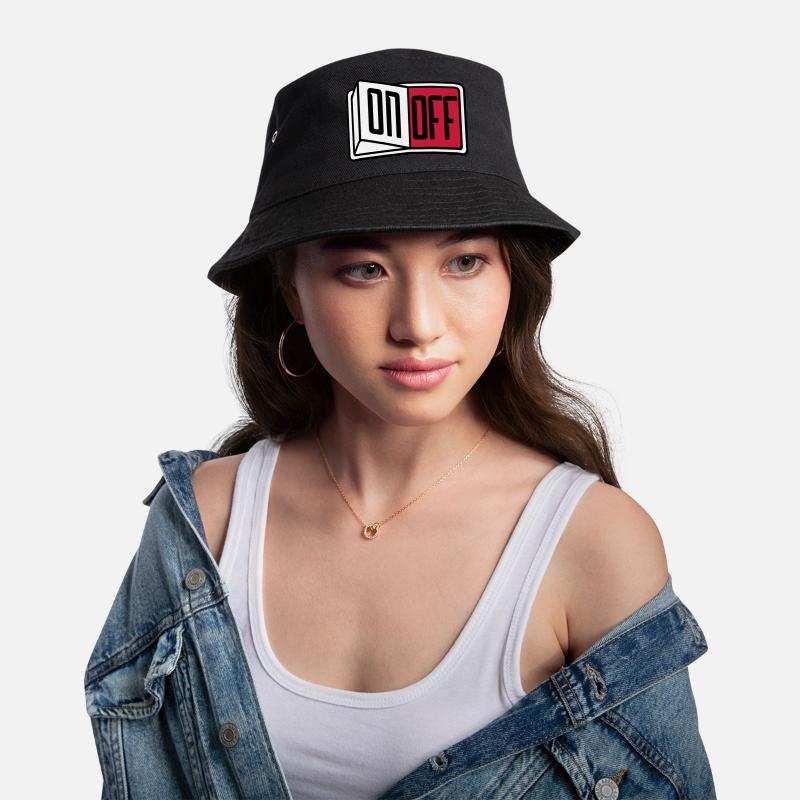 off on switch button button turn off Bucket Hat