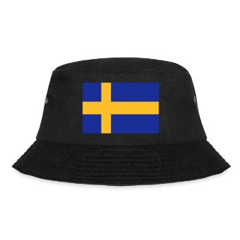 Schweden - Schwedische Flagge - Bucket Hat - Schwarz - Vorne - Lela (165cm)