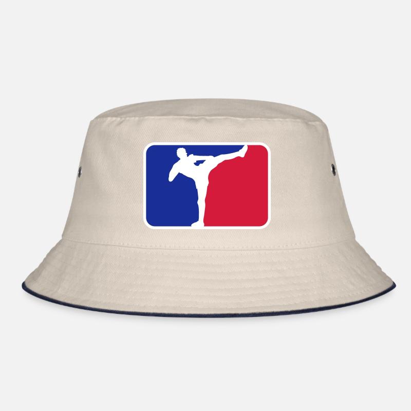 logo schild rahmen rot blau kickboxer kickboxen ka Bucket Hat