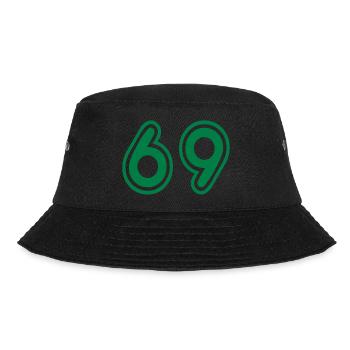 Green College Numers, College Zahlen, Nummern, 69 - Bucket Hat - Schwarz - Vorne - Lela (165cm)