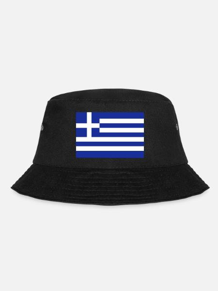 Griechenland Flagge Accessoires - Bucket Hat - Schwarz