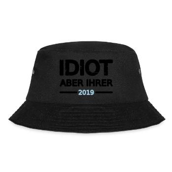 Idiot Pärchen 2019 Mann Design Motiv Grunge Vector - Bucket Hat - Schwarz - Vorne - Lela (165cm)