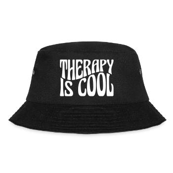 therapy is cool Zitat - Bucket Hat - Schwarz - Vorne - Lela (165cm)