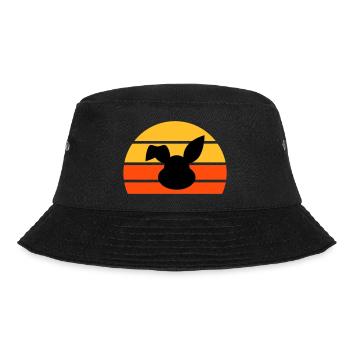 Rabbit's head with bent ear in front of a half sun - Bucket Hat - black - Front - Lela (165cm)