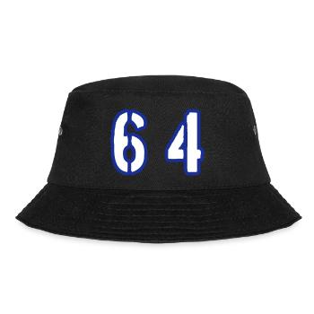 64 Zahl Symbol - Bucket Hat - Schwarz - Vorne - Lela (165cm)