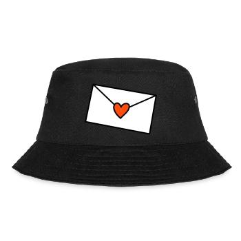 Brief Herz dreifarbig - Bucket Hat - Schwarz - Vorne - Lela (165cm)