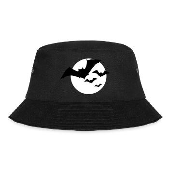 Bat Swarm Moon Halloween 2c - Bucket Hat - black - Front - Lela (165cm)