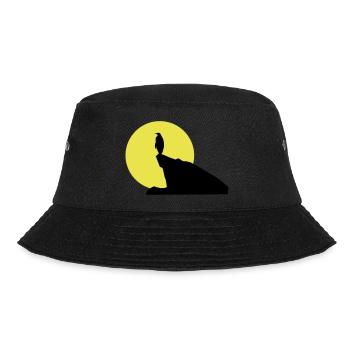 pinguin_bei_vollmond - Bucket Hat - Schwarz - Vorne - Lela (165cm)