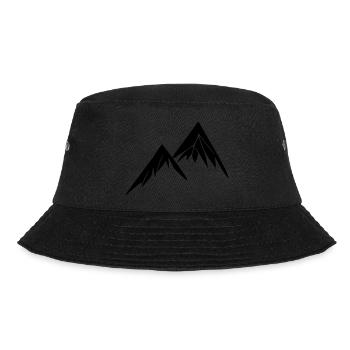 Berge Berg Wandern Abenteuer Freien Reise Vektor 3 - Bucket Hat - Schwarz - Vorne - Lela (165cm)