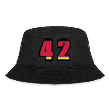42 Nummer Deutschland Trikot - Bucket Hat - Schwarz - Vorne - Lela (165cm)
