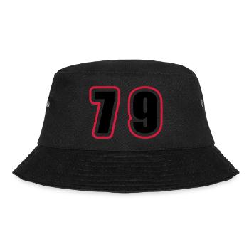 79 Zahl College - Bucket Hat - Schwarz - Vorne - Lela (165cm)