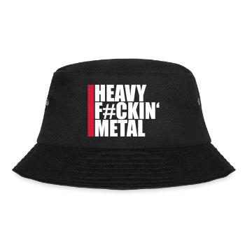 Heavy F#ckin' Metal Hard Rock Musik Text Spruch - Bucket Hat - Schwarz - Vorne - Lela (165cm)