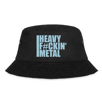 Heavy F#ckin' Metal Hard Rock Musik Text Spruch - Bucket Hat - black - Front - Lela (165cm)