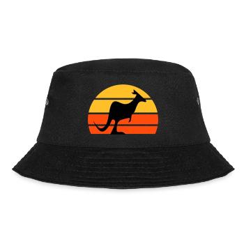 Känguru vor einer Halbsonne - Bucket Hat - Schwarz - Vorne - Lela (165cm)