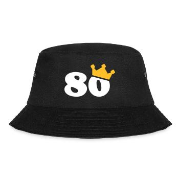 80 Krone 80. Geburtstag 80 Jahre - Bucket Hat - Schwarz - Vorne - Lela (165cm)