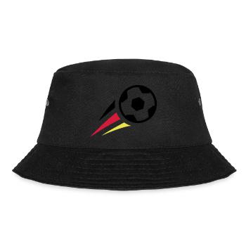 Fußball mit Streifen Deutschland - Bucket Hat - Schwarz - Vorne - Lela (165cm)