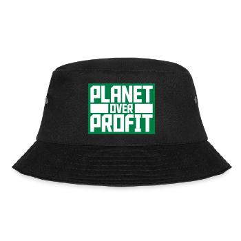 planet over profit Zitat - Bucket Hat - Schwarz - Vorne - Lela (165cm)