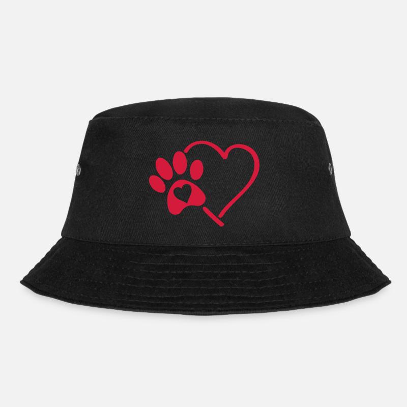 pfote herz - Bucket Hat - Schwarz