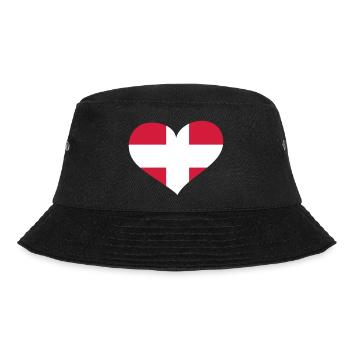 Dänemark Herz; Heart Denmark - Bucket Hat - Schwarz - Vorne - Lela (165cm)