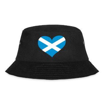 Schottland Herz; Heart Scotland - Bucket Hat - Schwarz - Vorne - Lela (165cm)