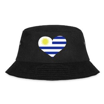 Uruguay Herz; Heart Uruguay - Bucket Hat - Schwarz - Vorne - Lela (165cm)