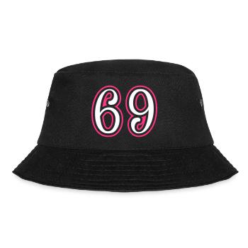 69 Zahl nummer - Bucket Hat - Schwarz - Vorne - Lela (165cm)