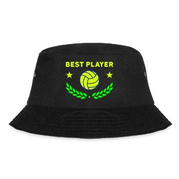 Best player (volleyball, stars, laurel wreath) - Bucket Hat - black - Front - Lela (165cm)