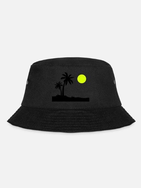 Palmen Insel - Bucket Hat - Schwarz