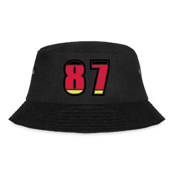87 Nummer Deutschland Trikot - Bucket Hat - Schwarz - Vorne - Lela (165cm)