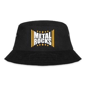 Heavy Metal Rocks Hard Rock Musik Text Sterne Logo - Bucket Hat - Schwarz - Vorne - Lela (165cm)