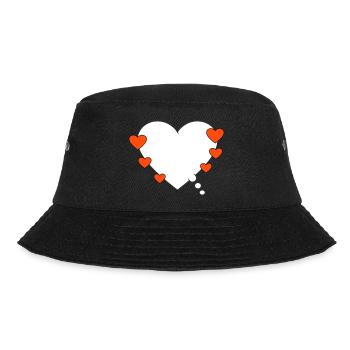 Thought bubble with heart - Bucket Hat - black - Front - Lela (165cm)