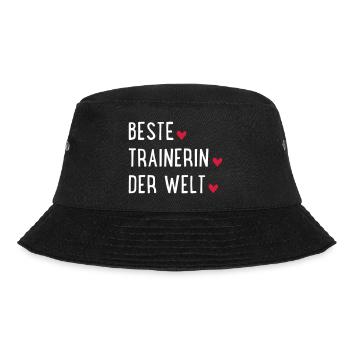 Beste Trainerin der Welt - Bucket Hat - Schwarz - Vorne - Lela (165cm)