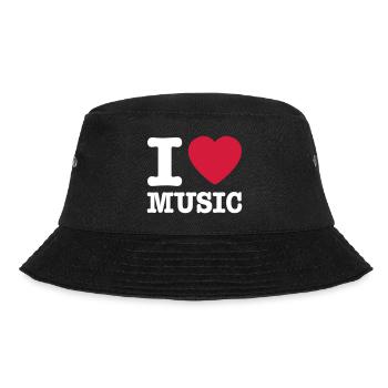 I love music DE - Bucket Hat - Schwarz - Vorne - Lela (165cm)