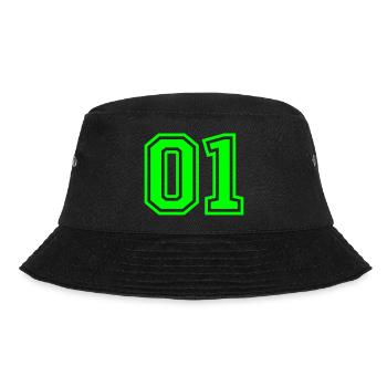 01 eins nummer - Bucket Hat - Schwarz - Vorne - Lela (165cm)