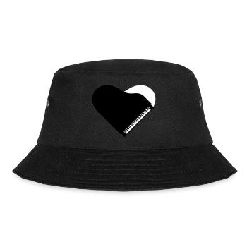 I Love Klavier Piano Herz Musik Instrument Liebe - Bucket Hat - Schwarz - Vorne - Lela (165cm)