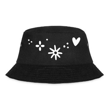 Heart Star Pattern - Bucket Hat - black - Front - Lela (165cm)