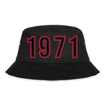 1971 Jahr Zahl - Bucket Hat - Schwarz - Vorne - Lela (165cm)