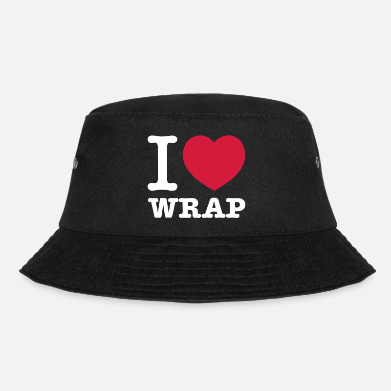 I love Wrap - Bucket Hat - Schwarz