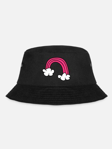 Kinderzeichnungen: Regenbogen - Bucket Hat - Schwarz