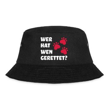 Tierschutz Hund - Bucket Hat - Schwarz - Vorne - Lela (165cm)