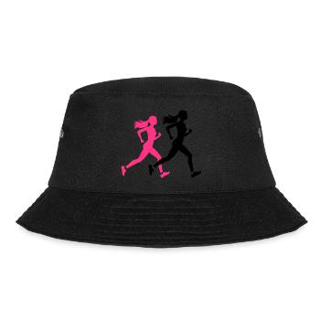Running Marathon Woman Silhouette - Bucket Hat - black - Front - Lela (165cm)