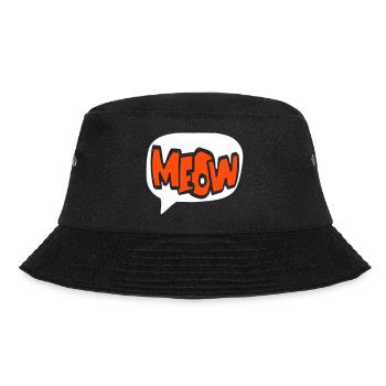 Meow Katze Miau Buchstaben Sprechblase Text Zitat - Bucket Hat - Schwarz - Vorne - Lela (165cm)