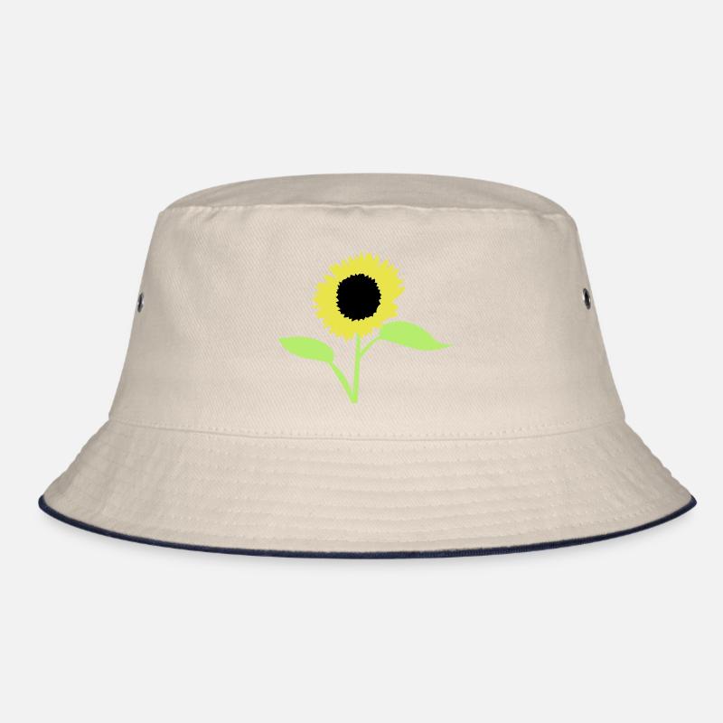 summer sunflower yellow with open leaves Bucket Hat