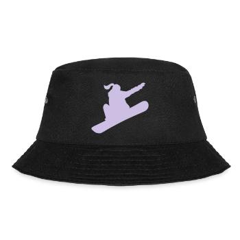 Snowboardgirl - weiss! - Bucket Hat - Schwarz - Vorne - Lela (165cm)
