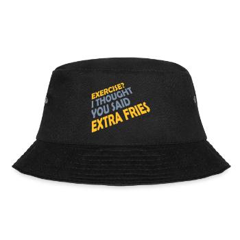 Exercise Extra Fries Quote - Bucket Hat - black - Front - Lela (165cm)