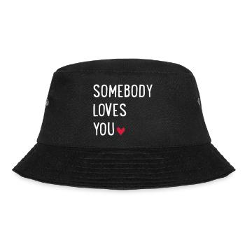 Jemand liebt Dich - Bucket Hat - Schwarz - Vorne - Lela (165cm)