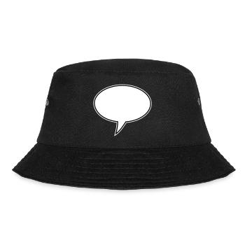 Sprechblase Design Links - Bucket Hat - Schwarz - Vorne - Lela (165cm)